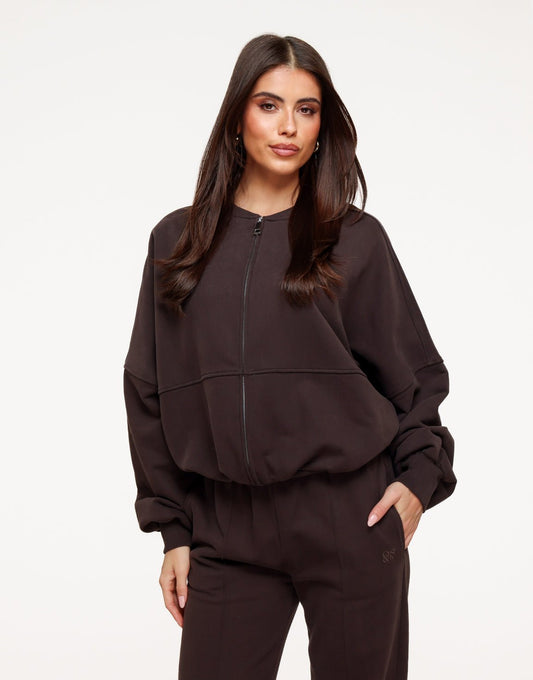 Donkerbruine Jogging LS - Vest - Olivia & Kate