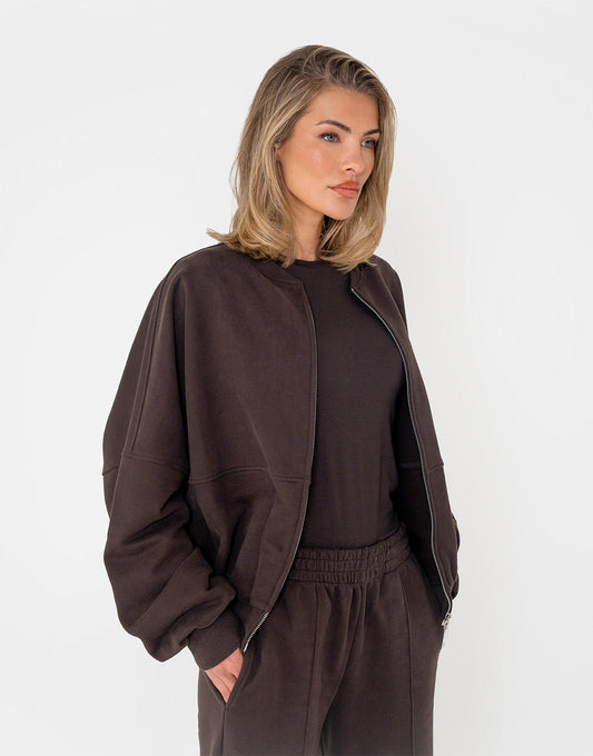 Donkerbruine Jogging LS - Vest - Olivia & Kate