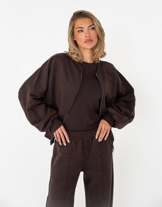 Donkerbruine Jogging LS - Vest - Olivia & Kate