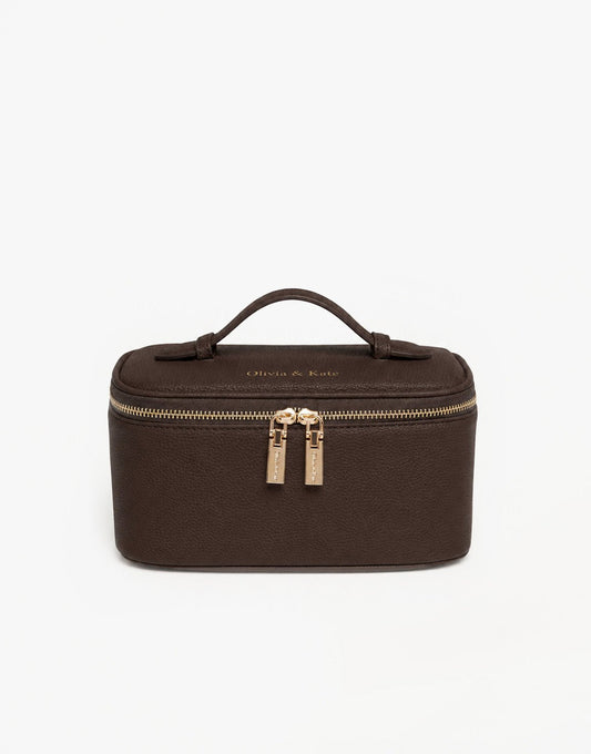 Donkerbruine Kleine Make-Up - Tas - Olivia & Kate