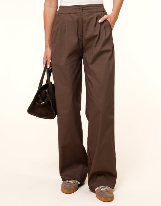 Donkerbruine Lange Wijde Bomber - Set - Olivia & Kate