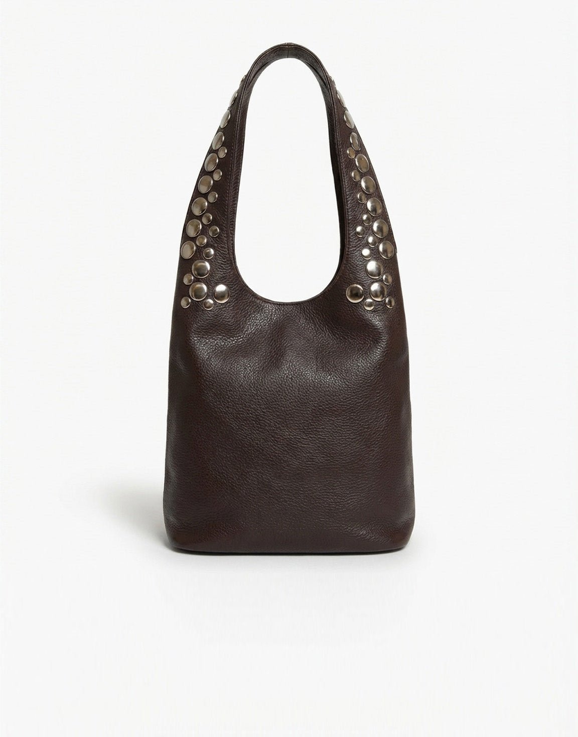 Donkerbruine Langwerpige Zilveren Studs - Tas - Olivia & Kate