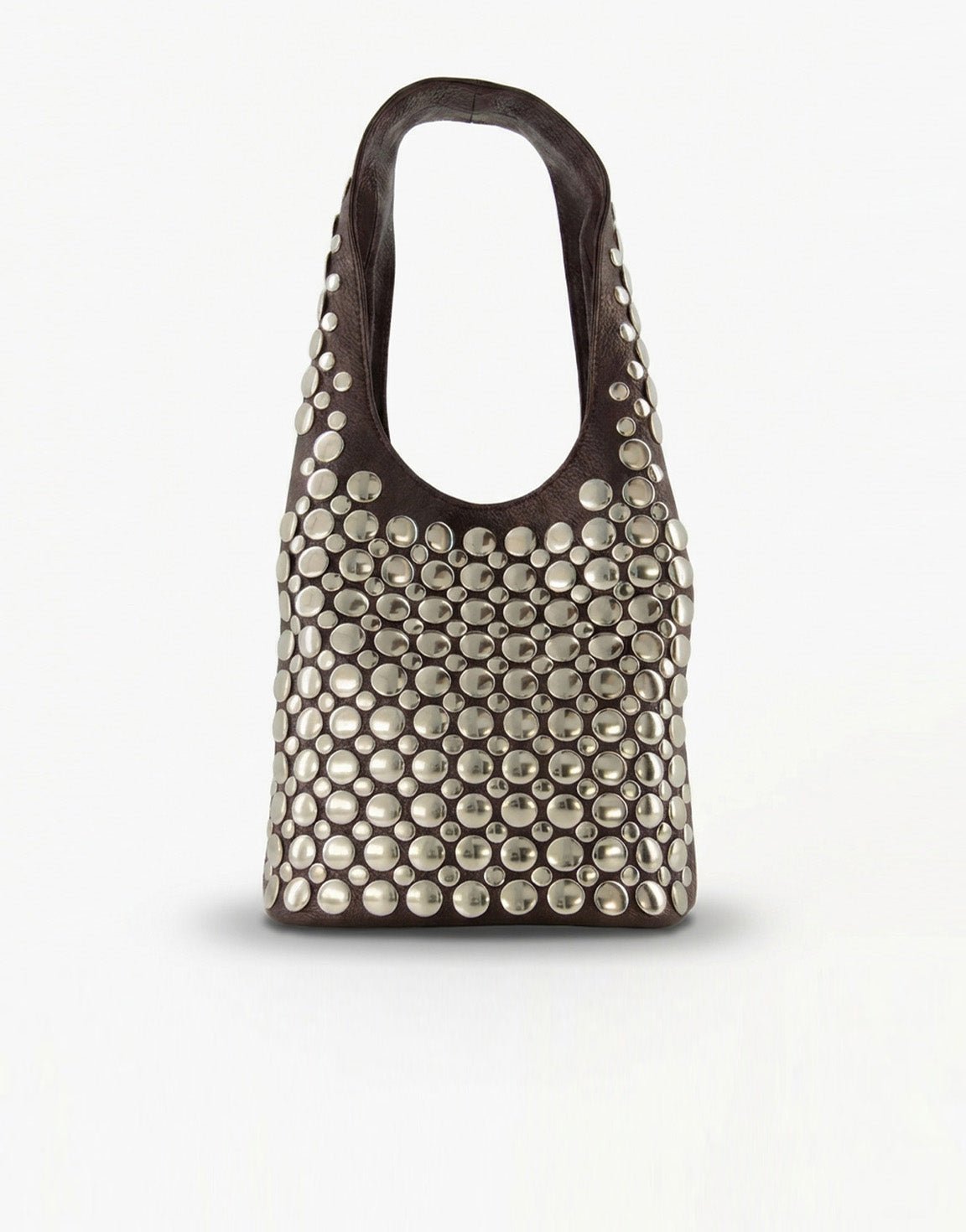 Donkerbruine Langwerpige Zilveren Studs - Tas - Olivia & Kate
