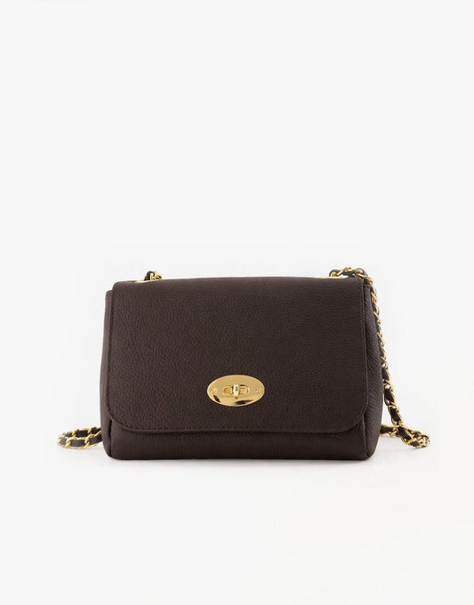 Donkerbruine Leren Crossbody - Tas - Olivia & Kate