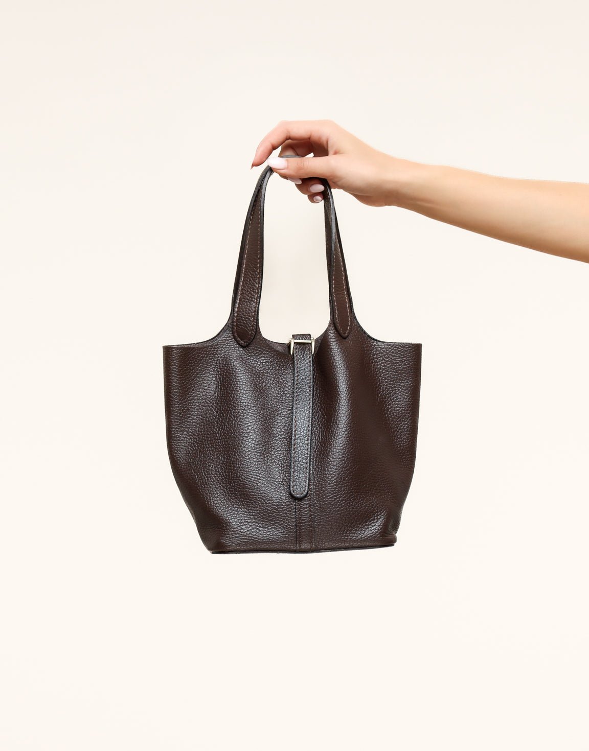 Donkerbruine Leren Gesp - Tas - Olivia & Kate