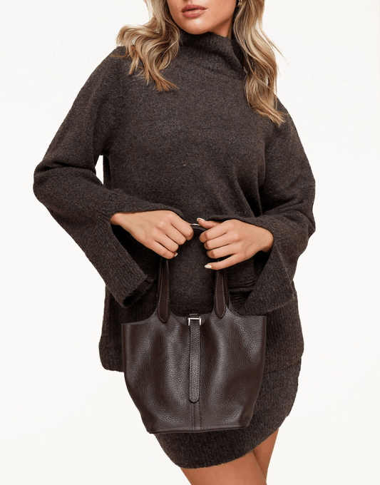 Donkerbruine Leren Gesp - Tas - Olivia & Kate