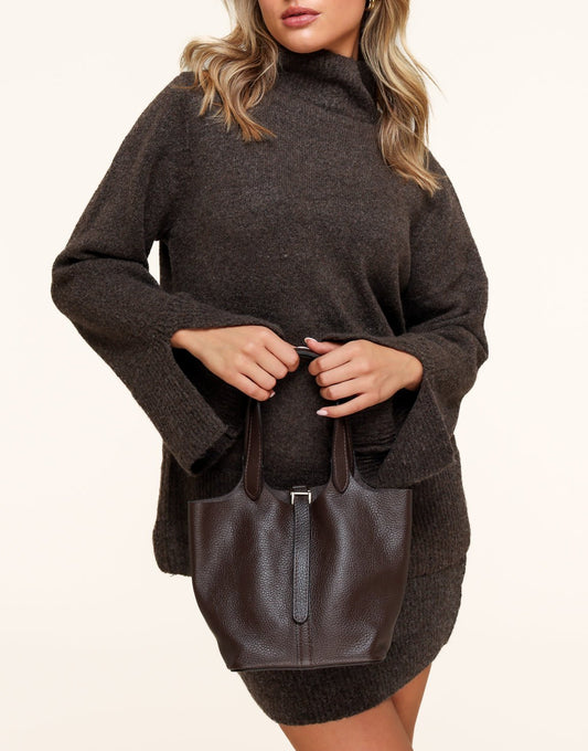 Donkerbruine Leren Gesp - Tas - Olivia & Kate