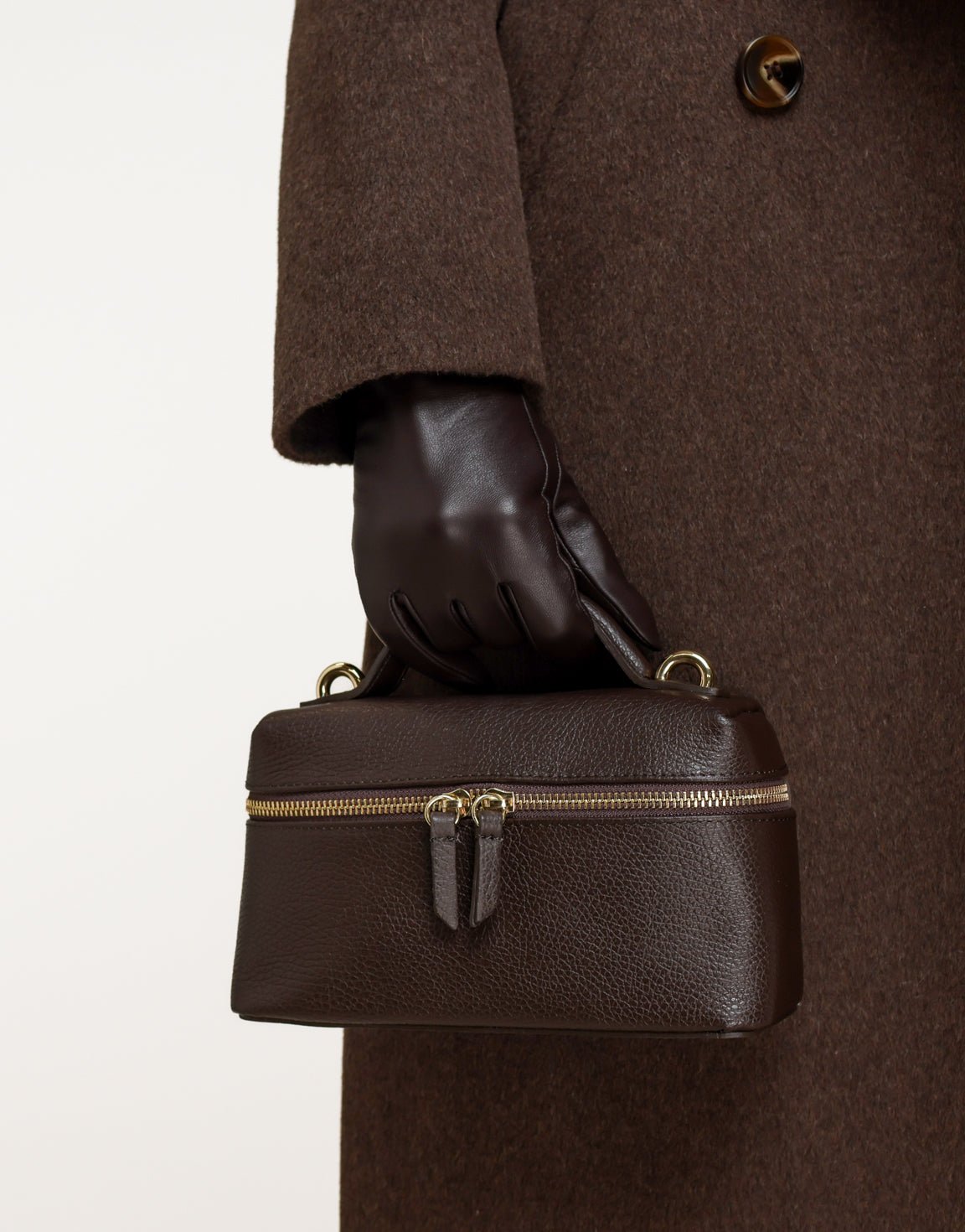 Donkerbruine Leren Telefoontouch - Handschoenen - Olivia & Kate