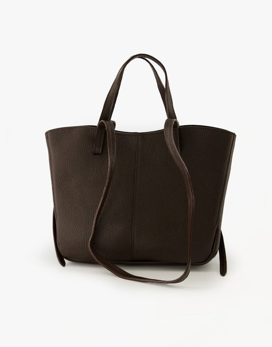 Donkerbruine Leren Wijde - Tas - Olivia & Kate