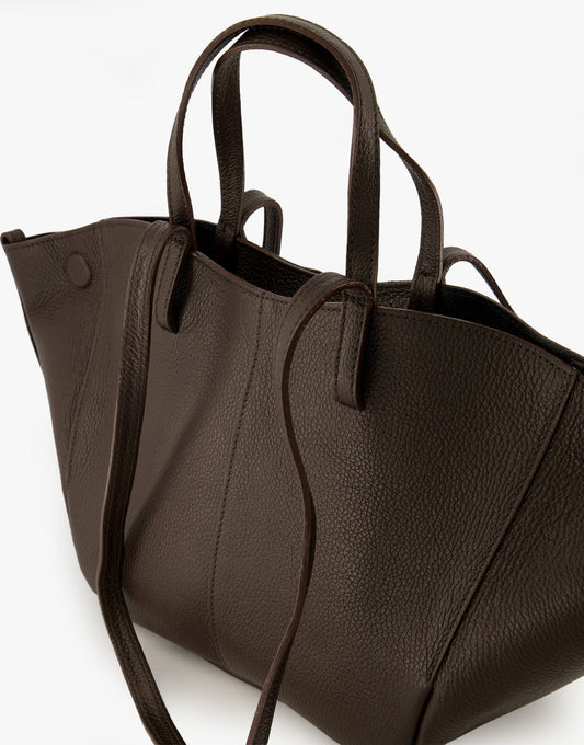 Donkerbruine Leren Wijde - Tas - Olivia & Kate