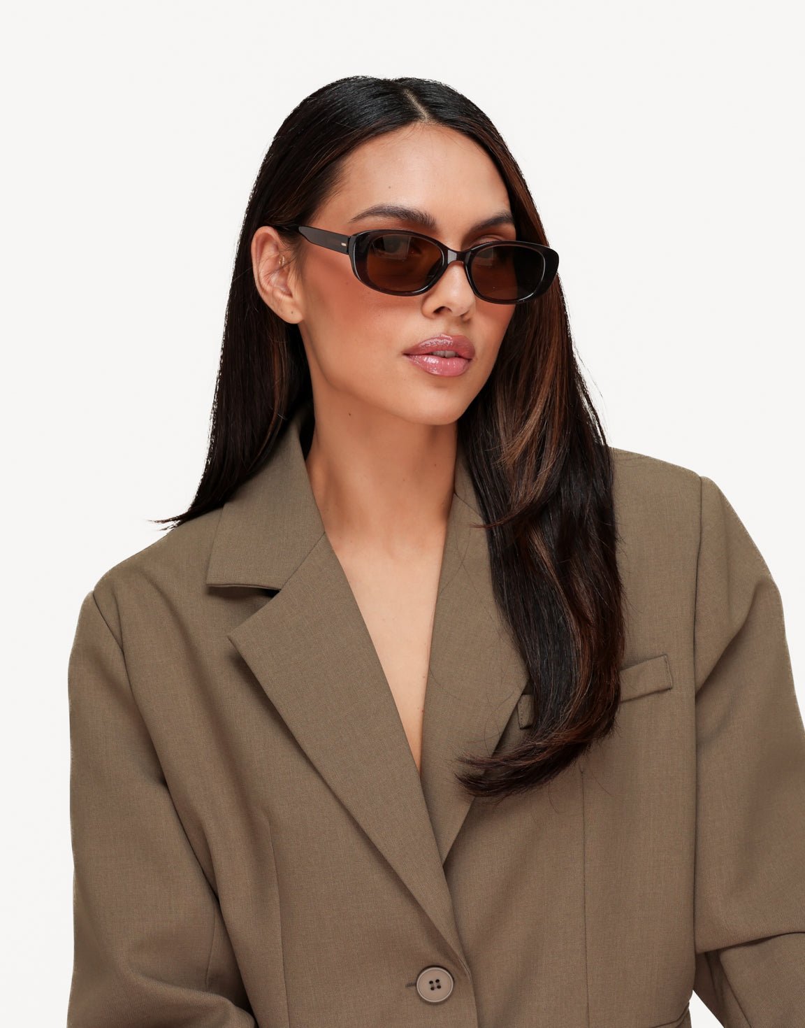 Donkerbruine Ovale Classic - Zonnebril - Olivia & Kate