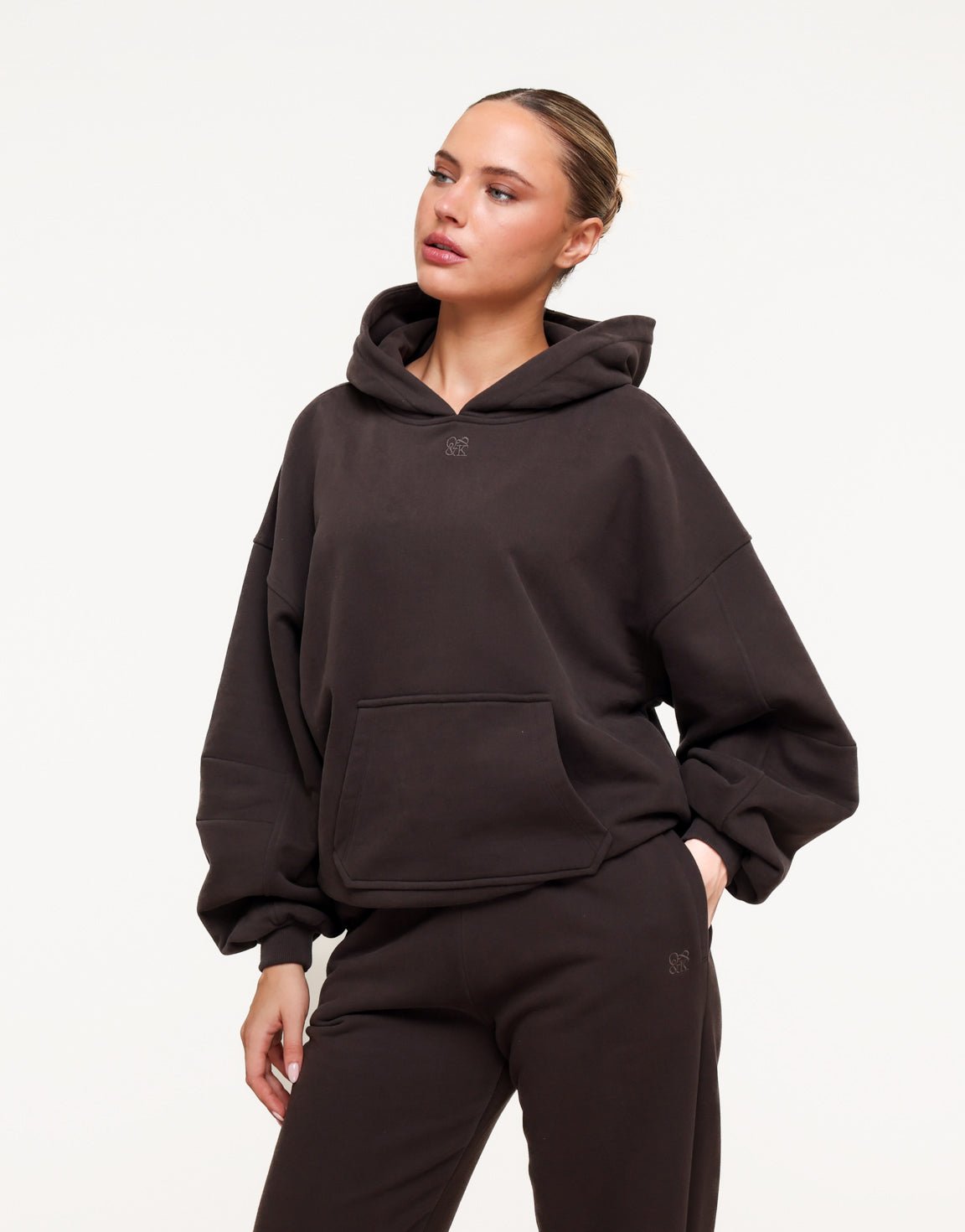 Donkerbruine Oversized Jogging - Hoodie - Olivia & Kate