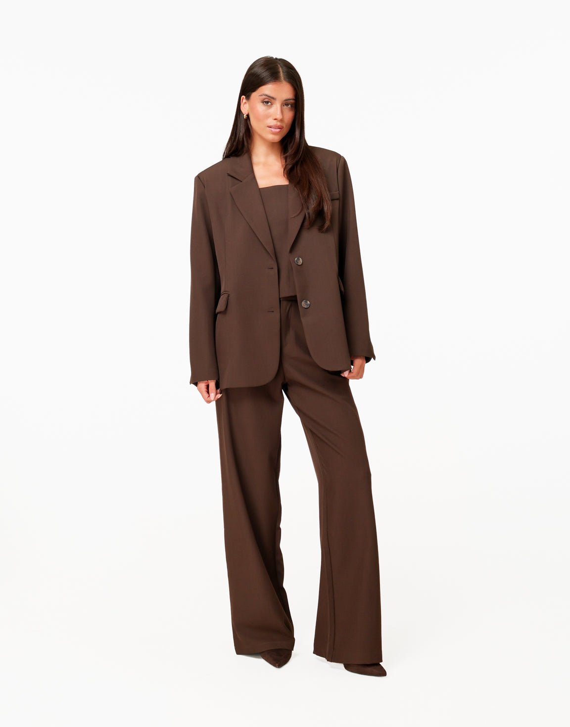 Donkerbruine Oversized Pasvorm - Blazer - Olivia & Kate