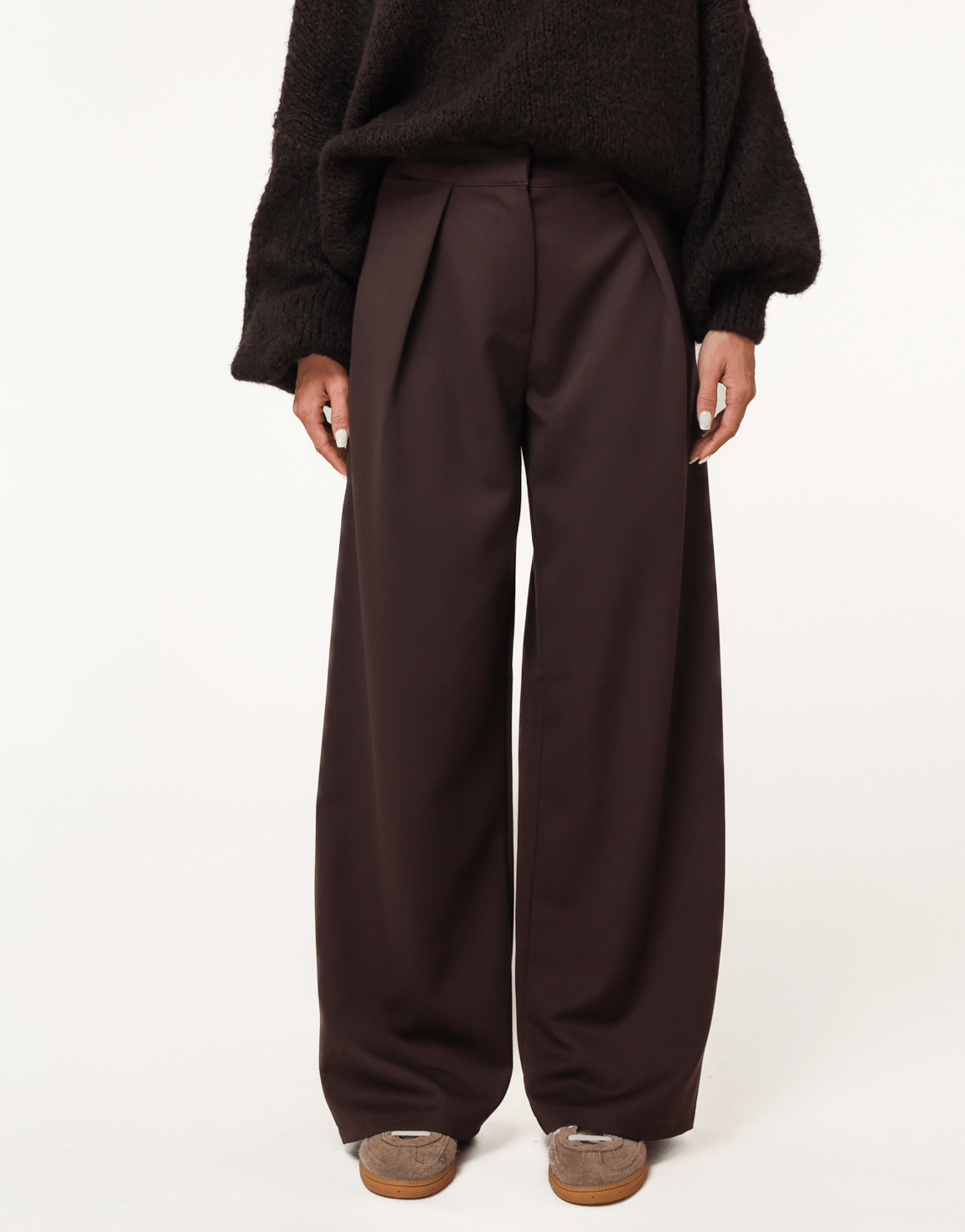 Donkerbruine Plooien - Pantalon - Olivia & Kate