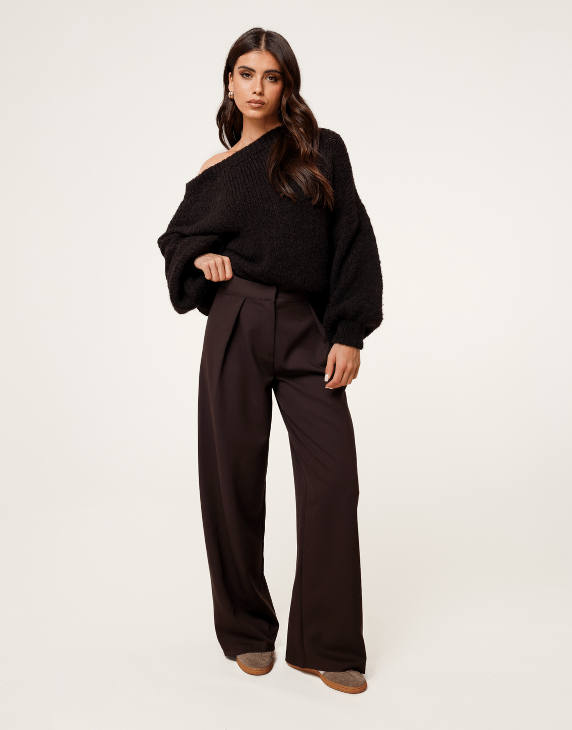 Donkerbruine Plooien - Pantalon - Olivia & Kate