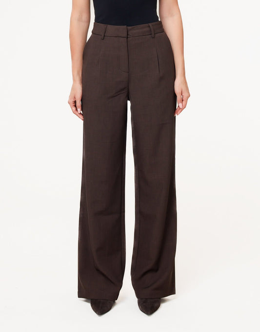 Donkerbruine Rechte - Pantalon - Olivia & Kate