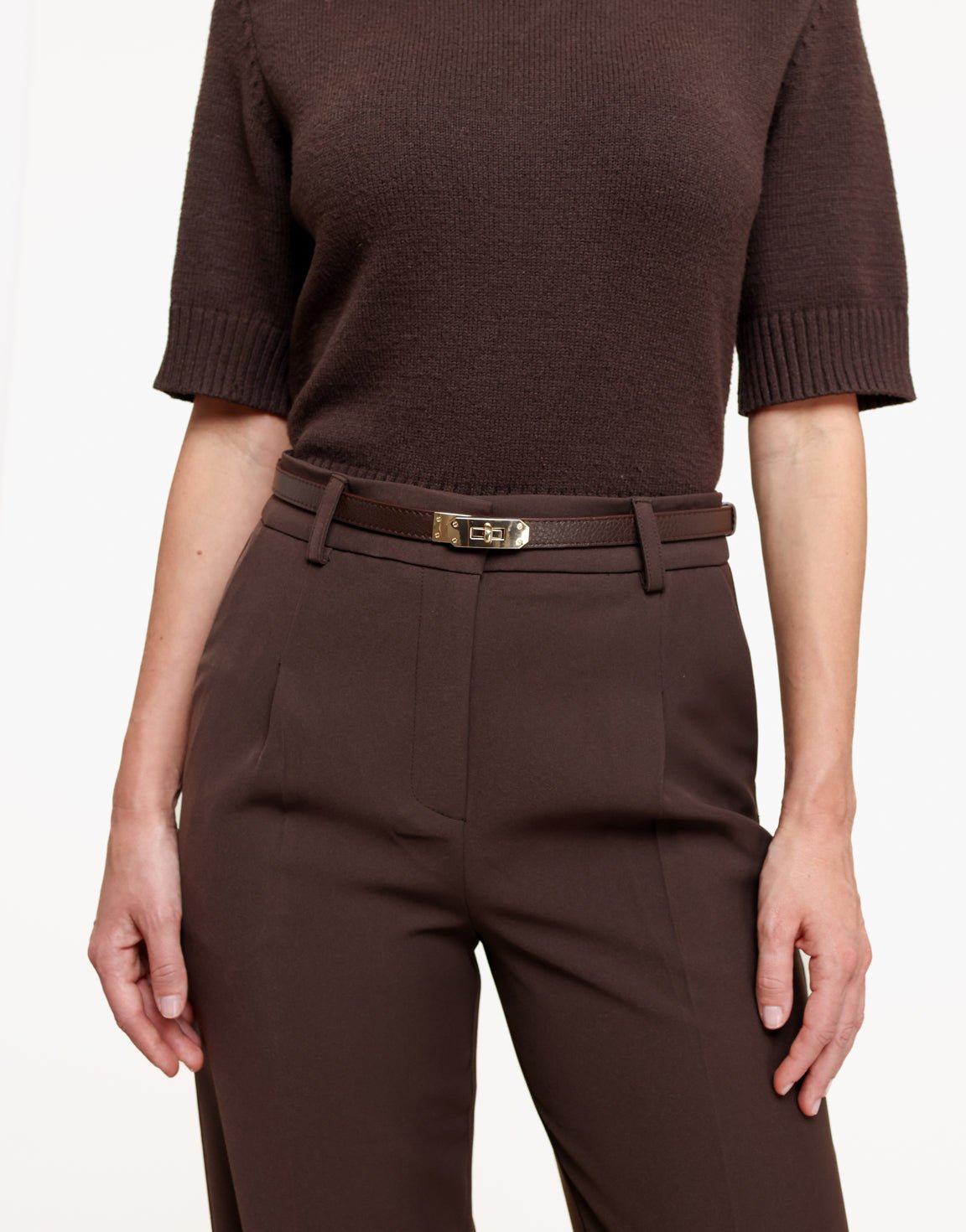 Dark Brown Link - Belt - Olivia & Kate