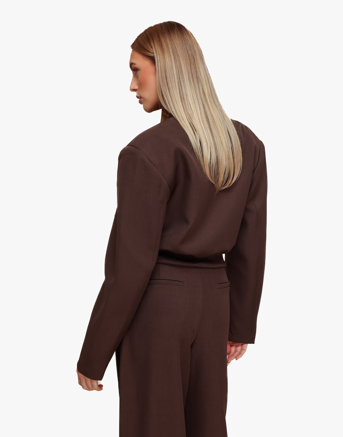 Donkerbruine Schouderpads Cropped Mid Waisted - Set - Olivia & Kate