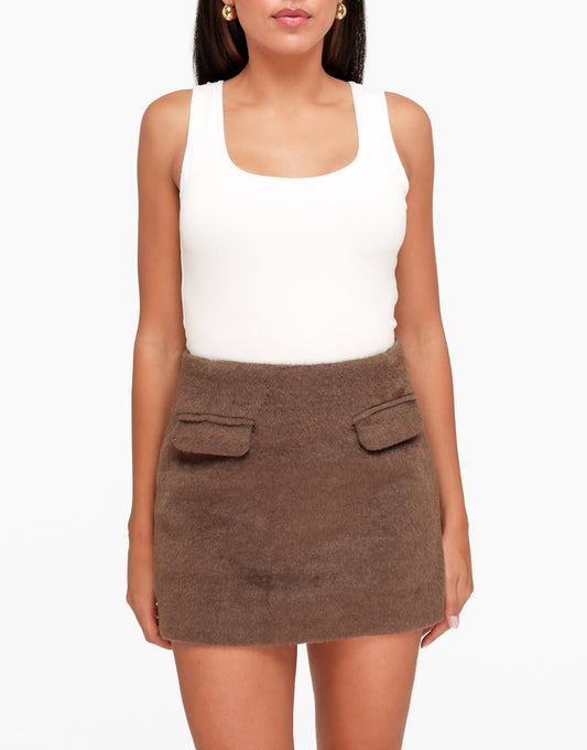 Donkerbruine Soft Look Detail - Skort - Olivia & Kate