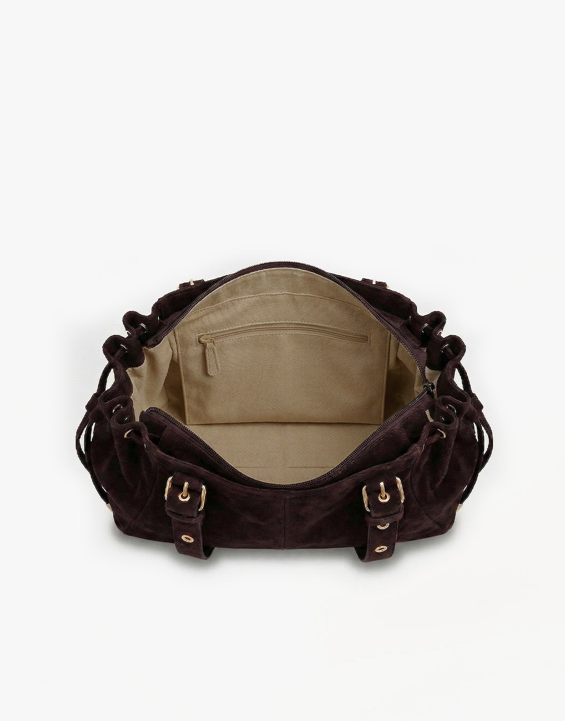 Donkerbruine Suede City - Tas - Olivia & Kate