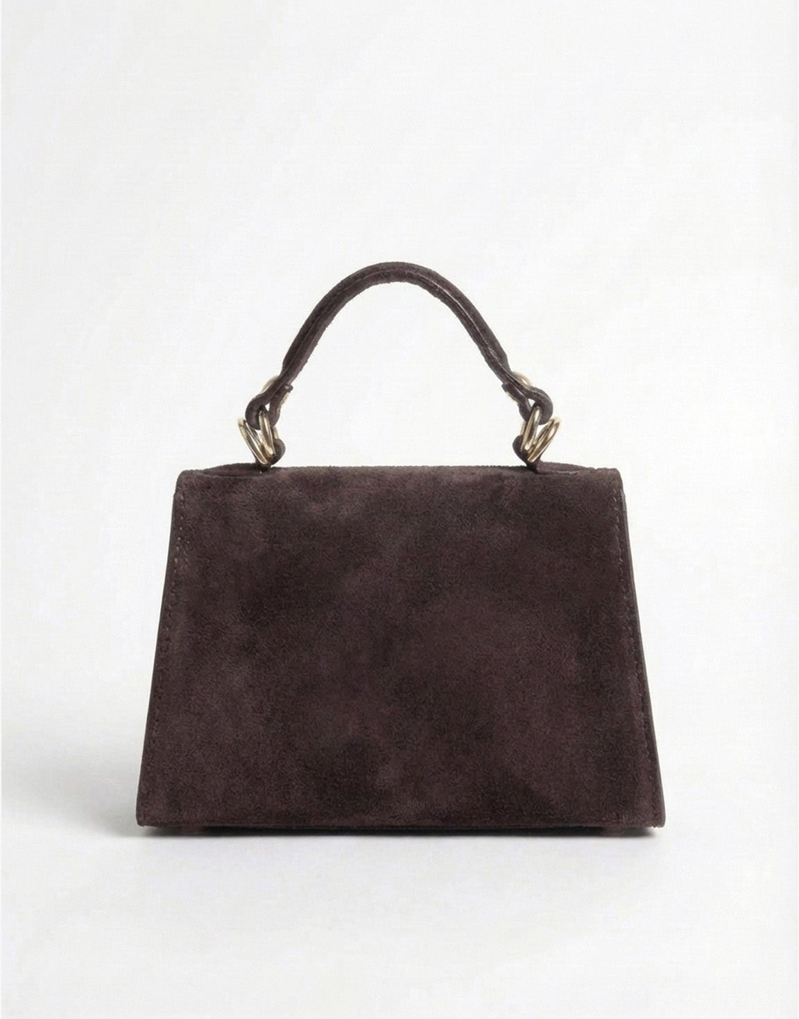 Dark Brown Suede Gold Detail - Bag - Olivia & Kate
