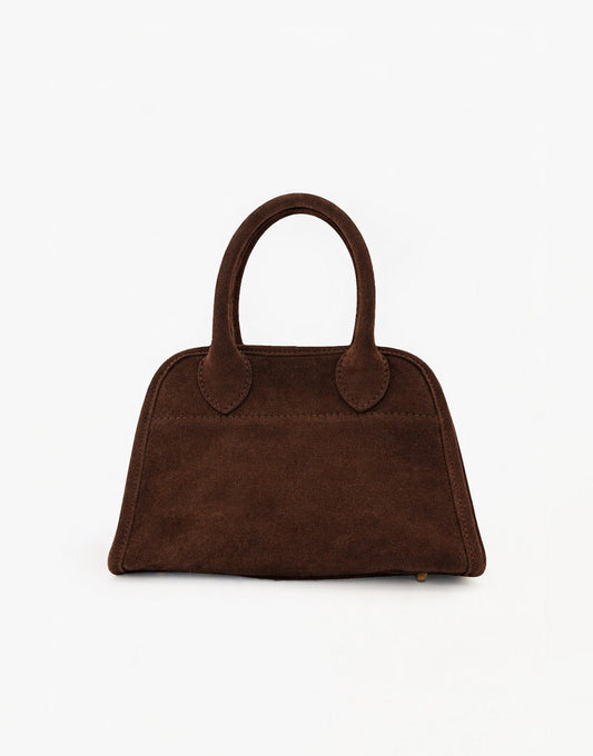Donkerbruine Suede - Handtas - Olivia & Kate