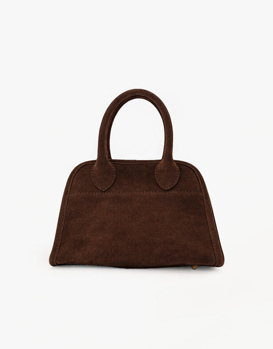 Donkerbruine Suede - Handtas - Olivia & Kate