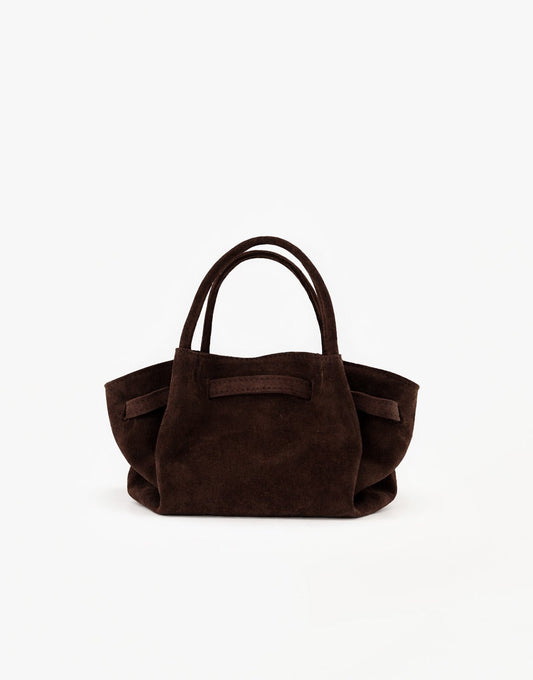 Donkerbruine Suede Shopper - Tas - Olivia & Kate
