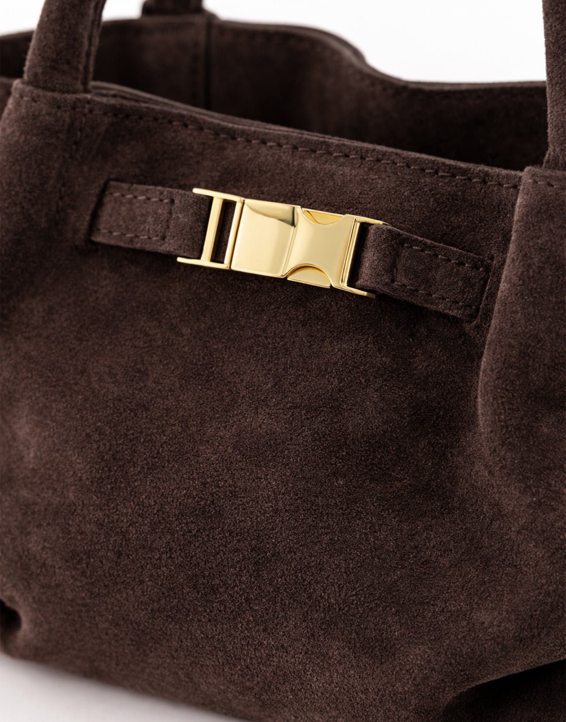 Donkerbruine Suede Shopper - Tas - Olivia & Kate