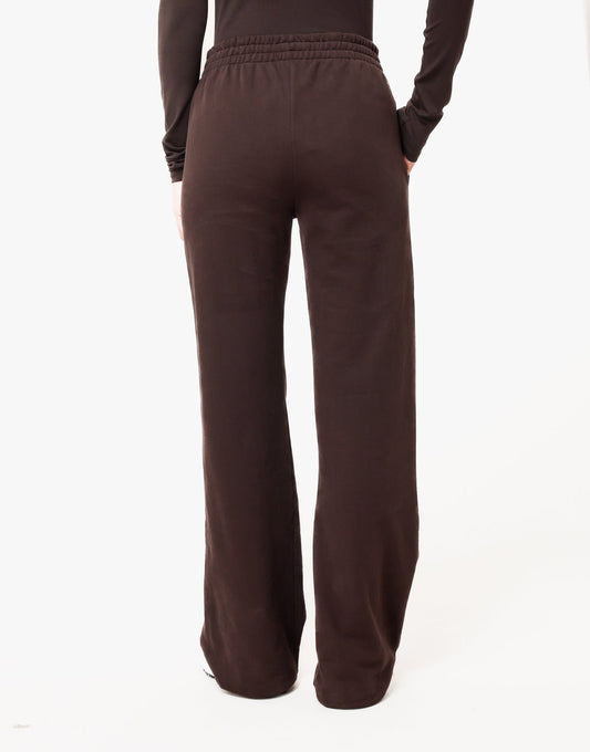 Donkerbruine Wijde Naden Jogging - Broek - Olivia & Kate