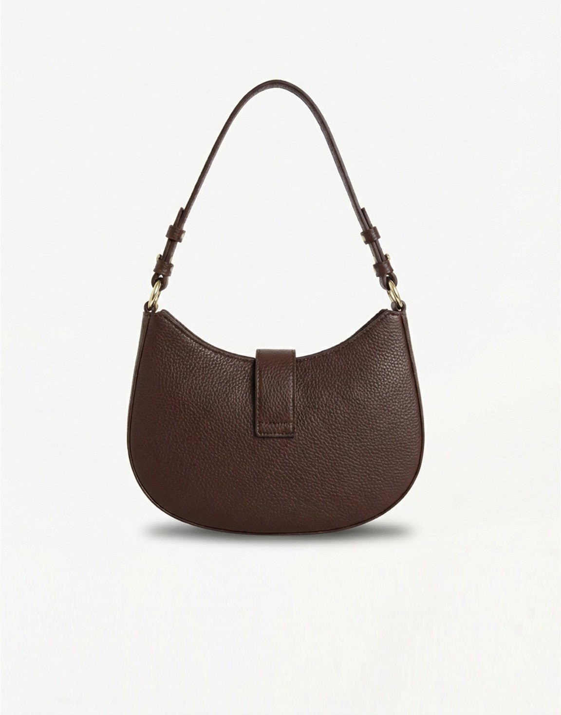 Dark Brown Oval Gold Detail - Handbag - Olivia & Kate