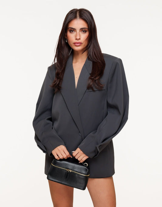 Donkergrijze Classic Oversized - Blazer - Olivia & Kate