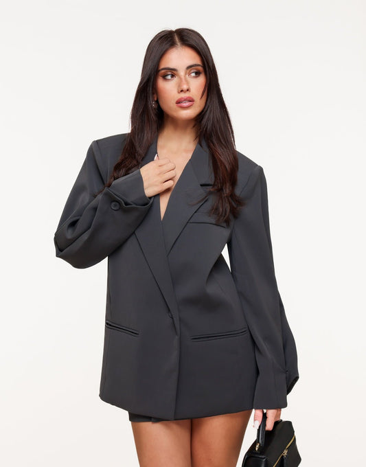 Donkergrijze Classic Skort Oversized - Set - Olivia & Kate