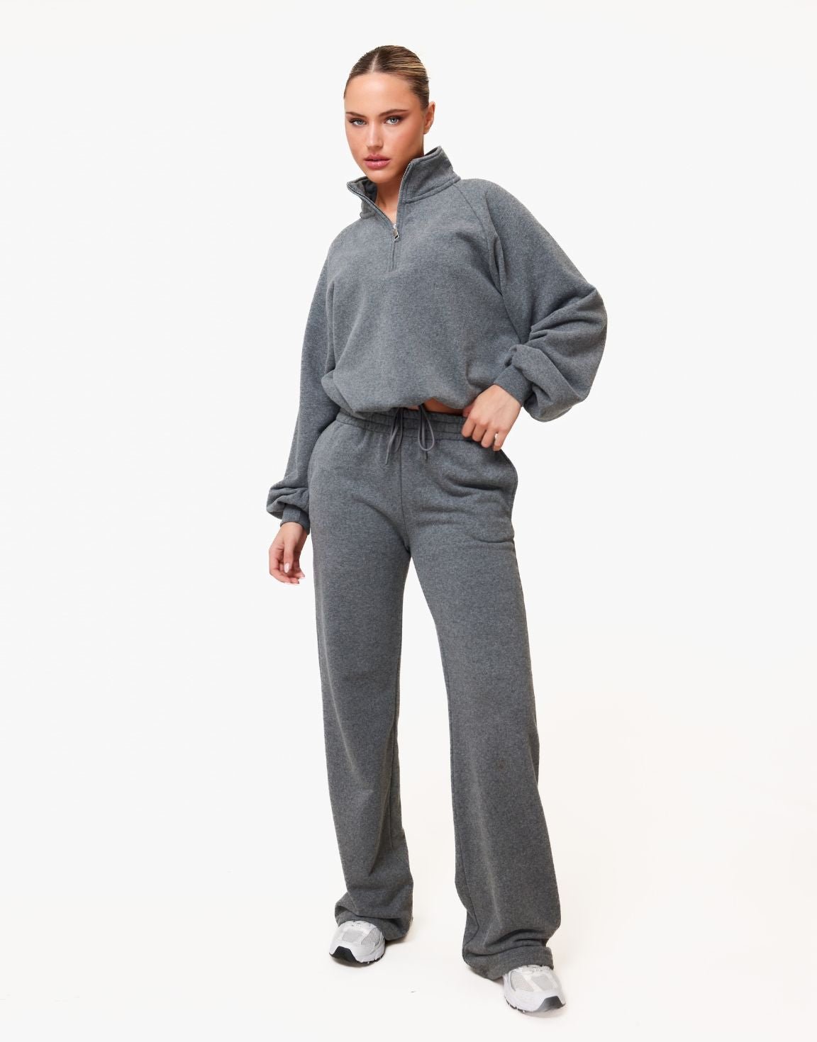 Donkergrijze Cropped Rits Jogging - Vest - Olivia & Kate