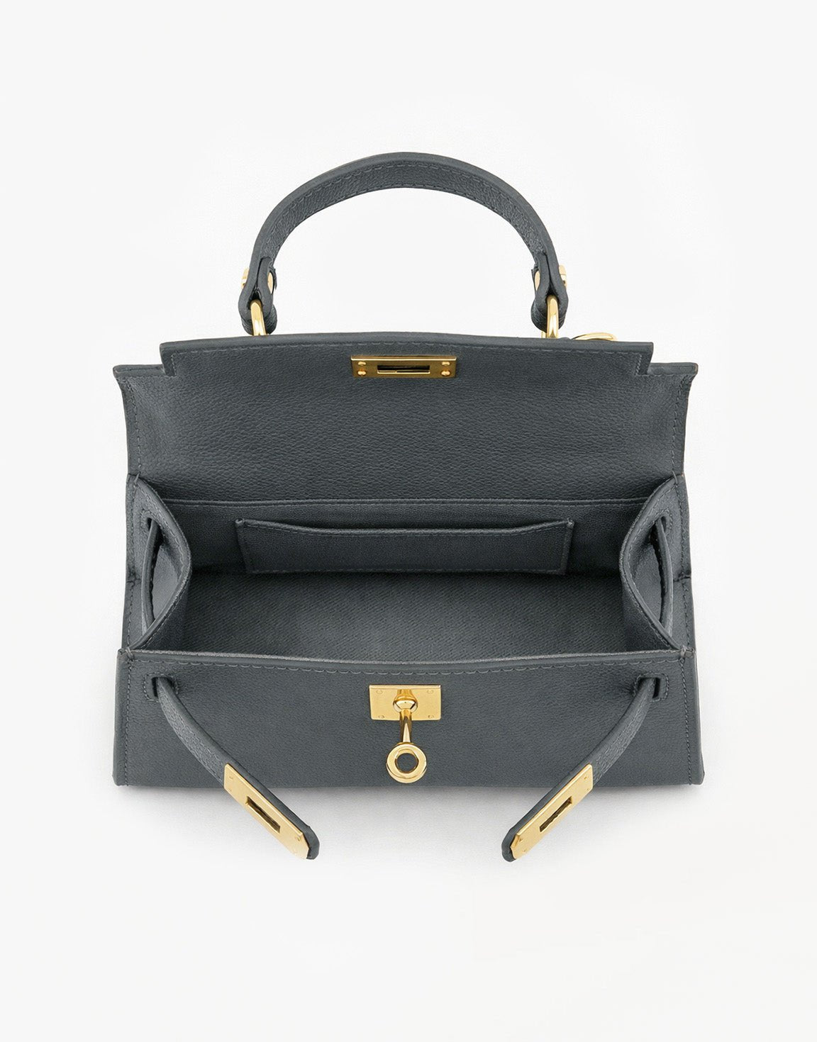 Donkergrijze Gouden Details - Tas - Olivia & Kate