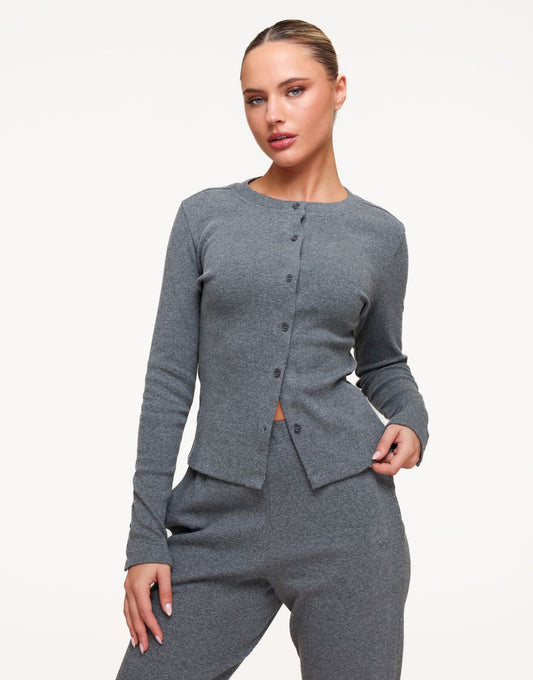 Donkergrijze Ribbel Lounge - Top - Olivia & Kate