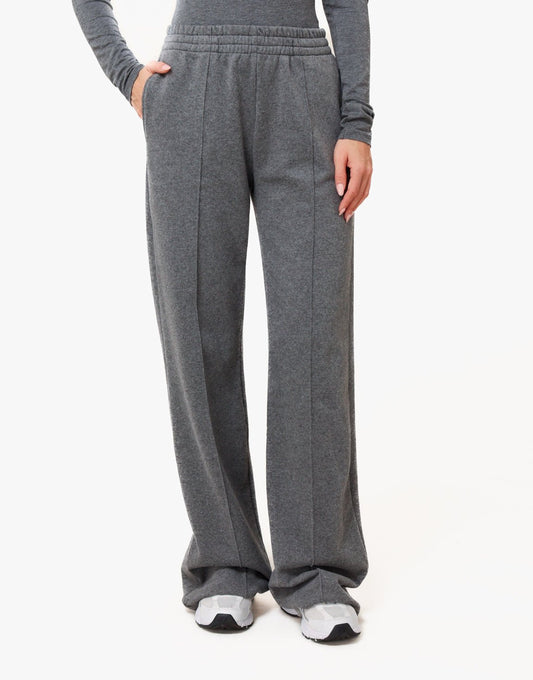 Donkergrijze Wijde Naden Jogging - Broek - Olivia & Kate