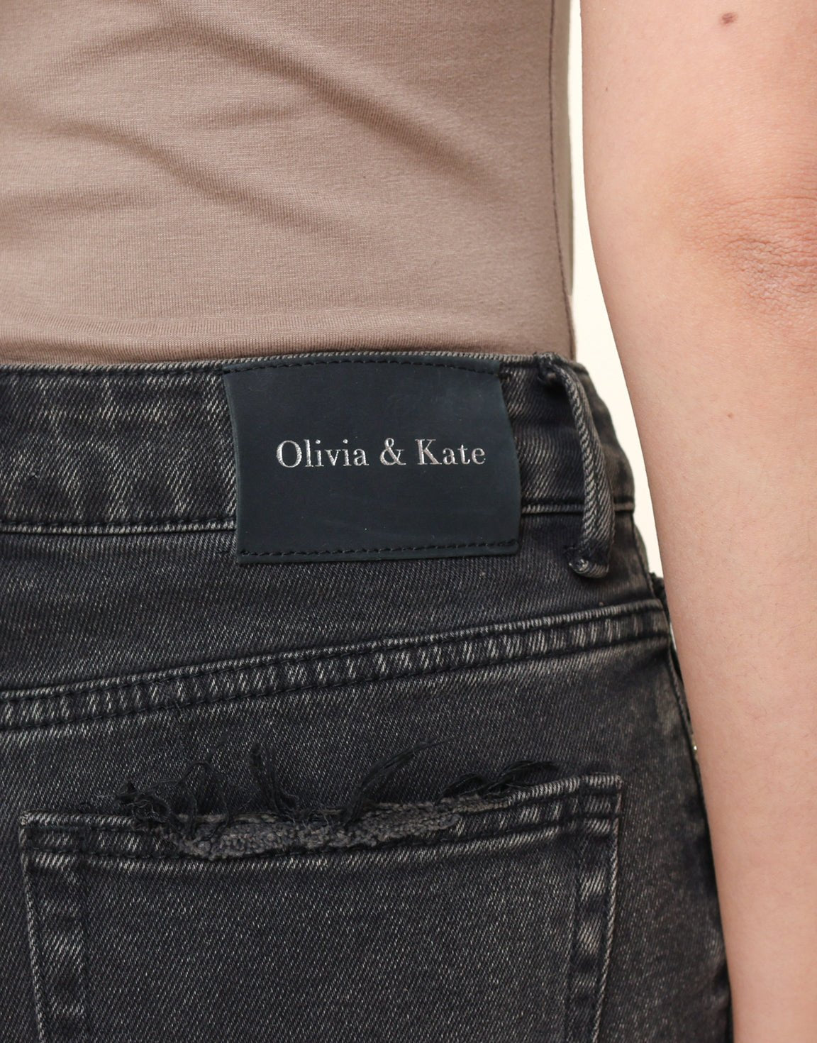 Donkergrijze Wijde Tall - Spijkerbroek - Olivia & Kate