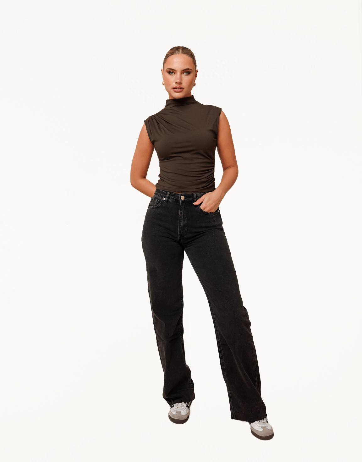 Donkergrijze Wijde Tall - Spijkerbroek - Olivia & Kate