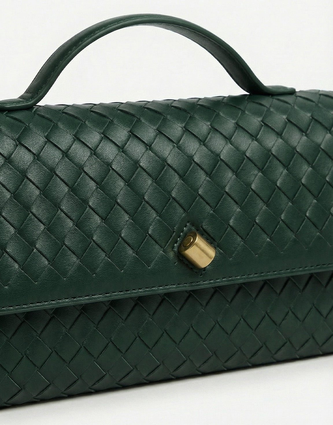 Donkergroene PU Gouden Detail Clutch - Tas - Olivia & Kate