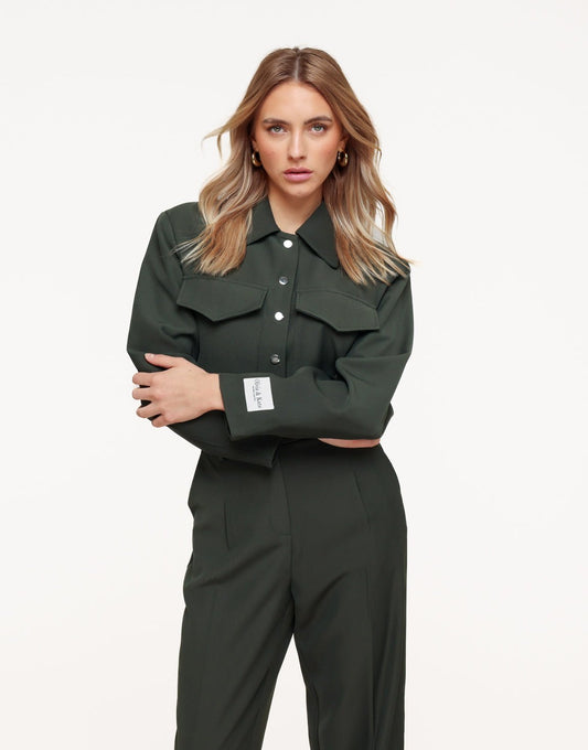 Dark green Studio Cropped - Jacket - Olivia & Kate
