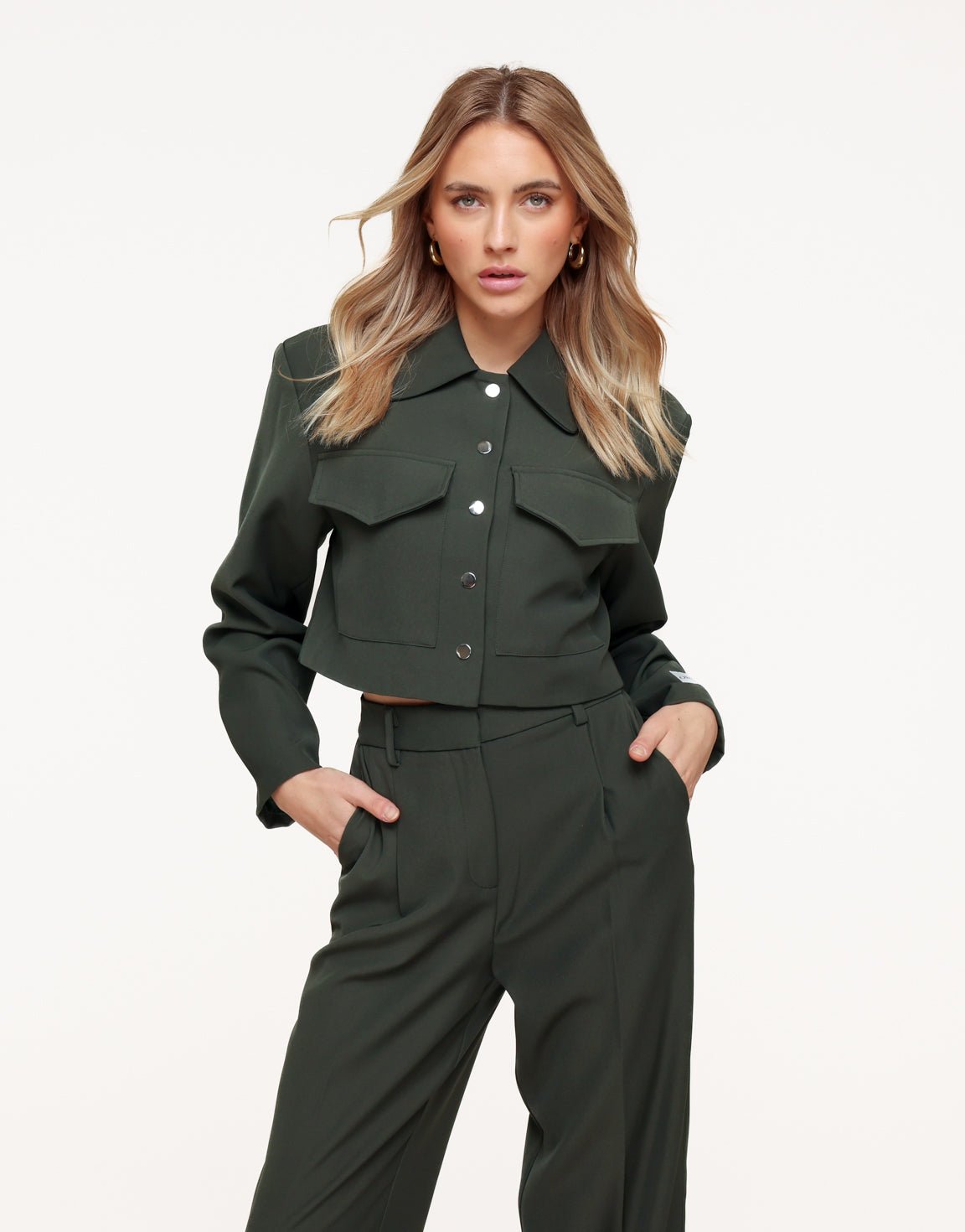 Dark green Studio Cropped - Jacket - Olivia & Kate