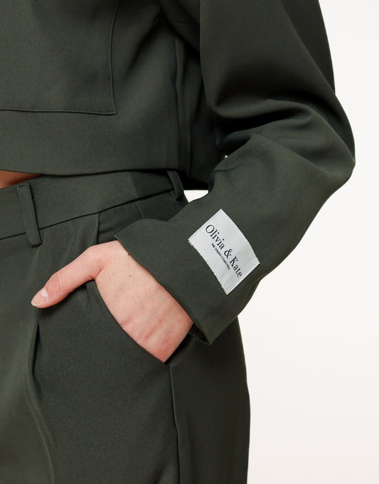 Dark green Studio Cropped - Jacket - Olivia & Kate
