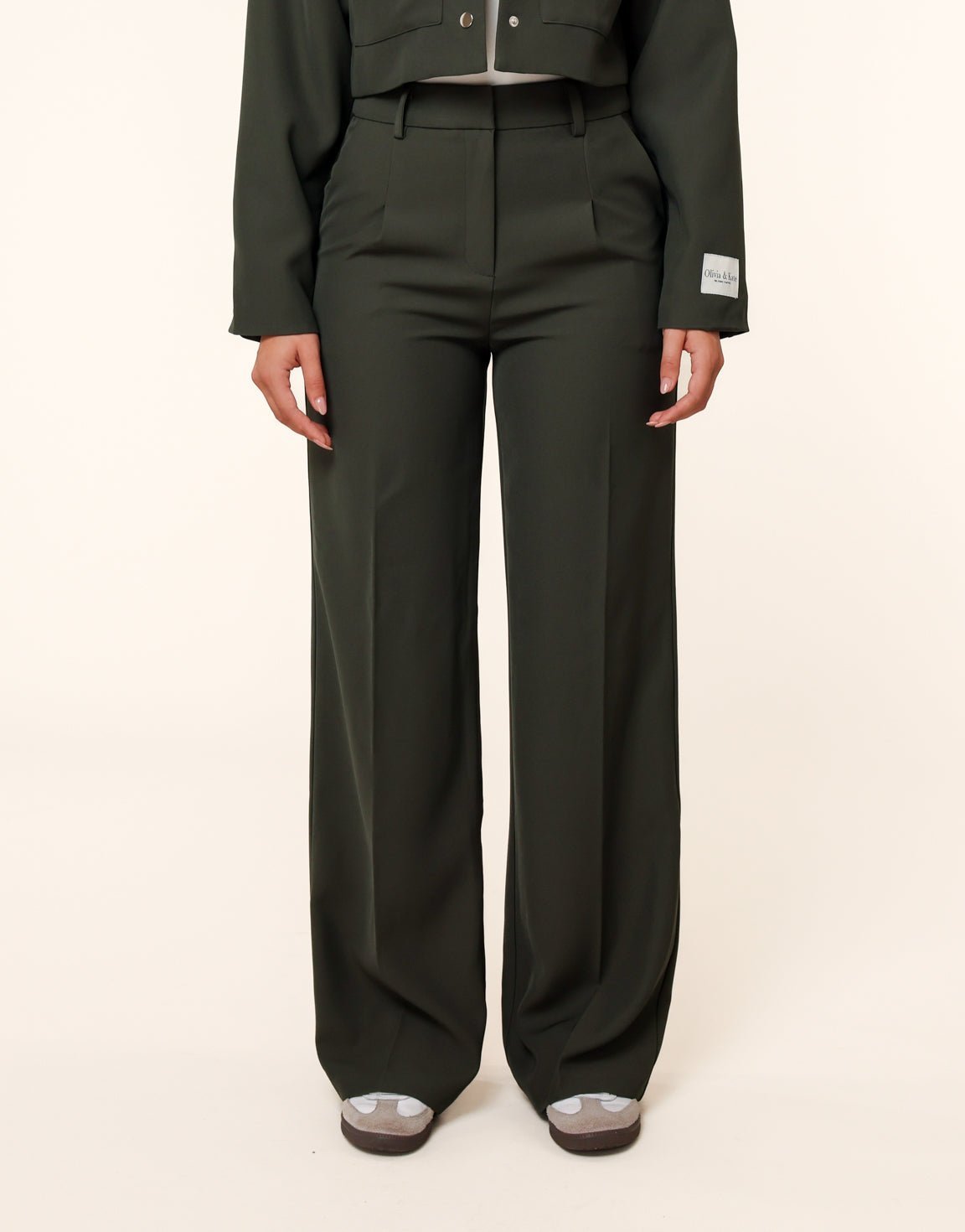 Donkergroene Studio - Pantalon - Olivia & Kate