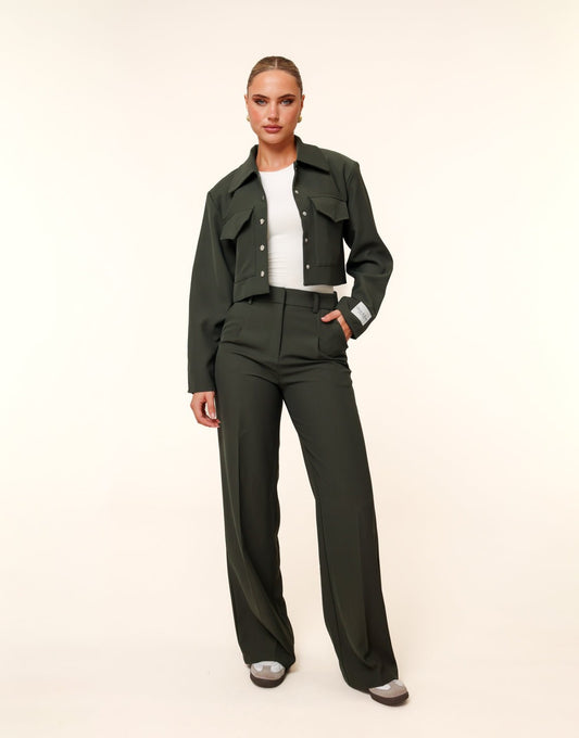 Donkergroene Studio - Pantalon - Olivia & Kate