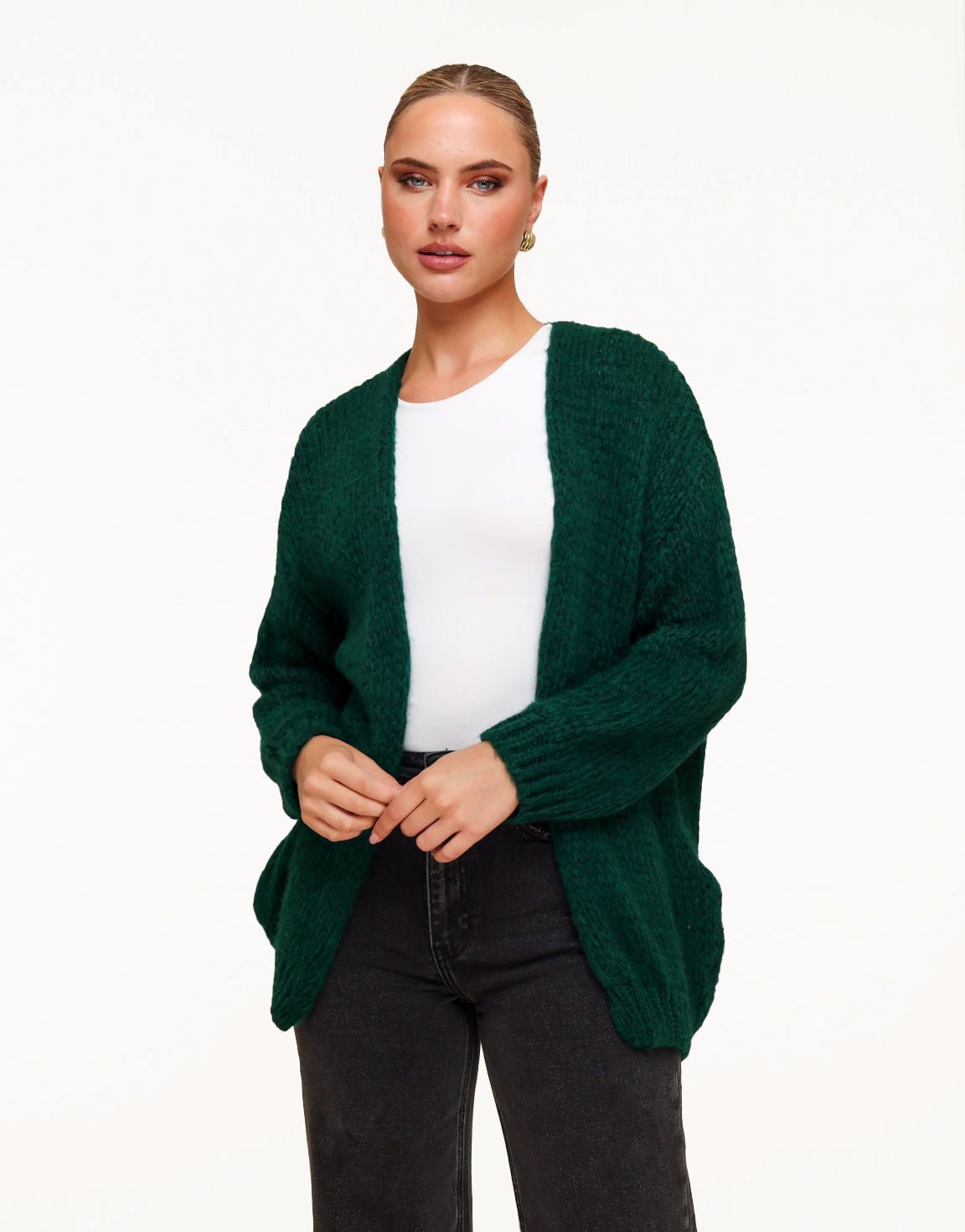 Dark green wool - Cardigan - Olivia & Kate
