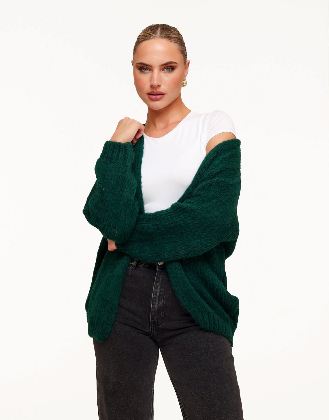 Dark green wool - Cardigan - Olivia & Kate
