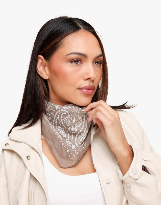Donkertaupe Bandana - Sjaal - Olivia & Kate