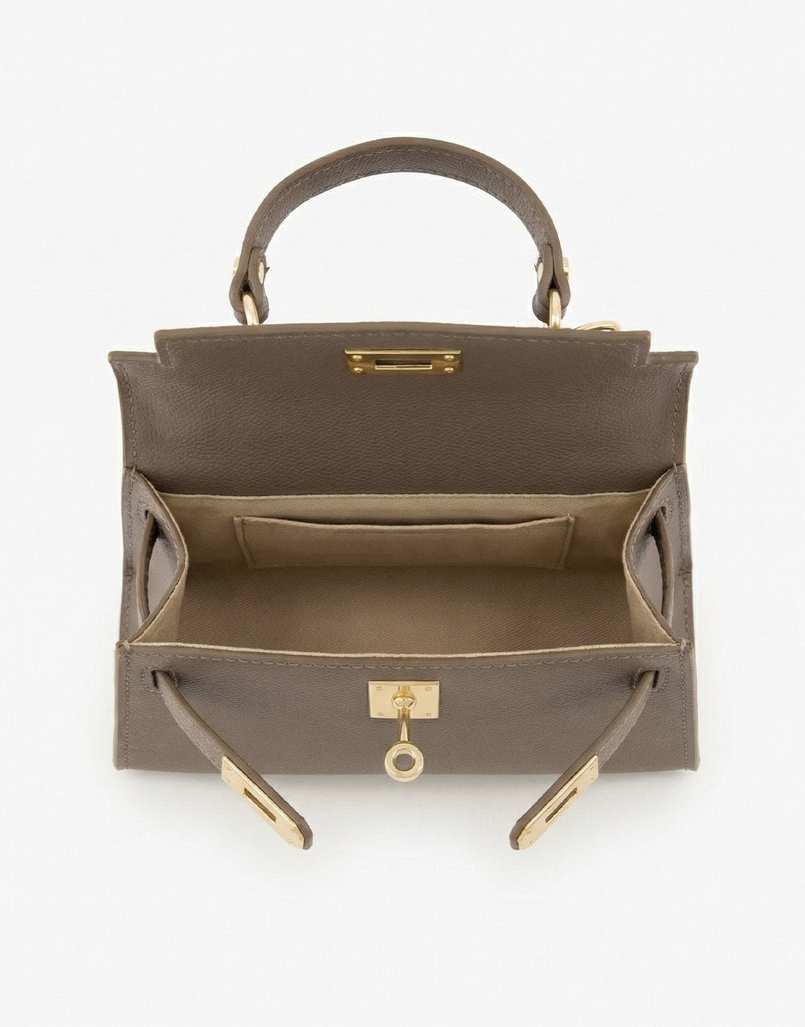 Donkertaupe Gouden Detail - Tas - Olivia & Kate