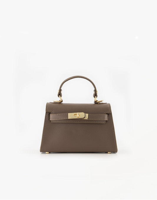 Donkertaupe Gouden Detail - Tas - Olivia & Kate